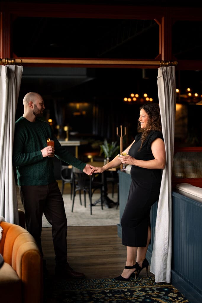 couples drinking a cocktail in the lounge of a hotel